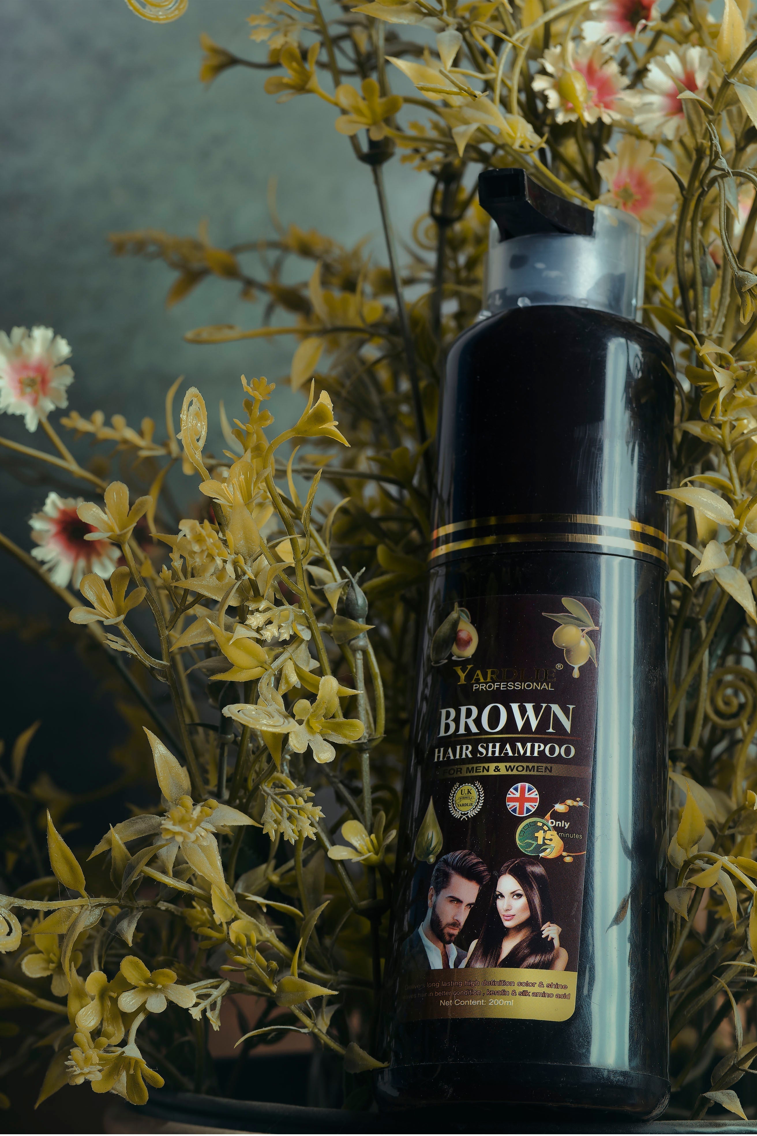 Yardlie Brown Hair Color Shampoo UK Based Formula 200ml.