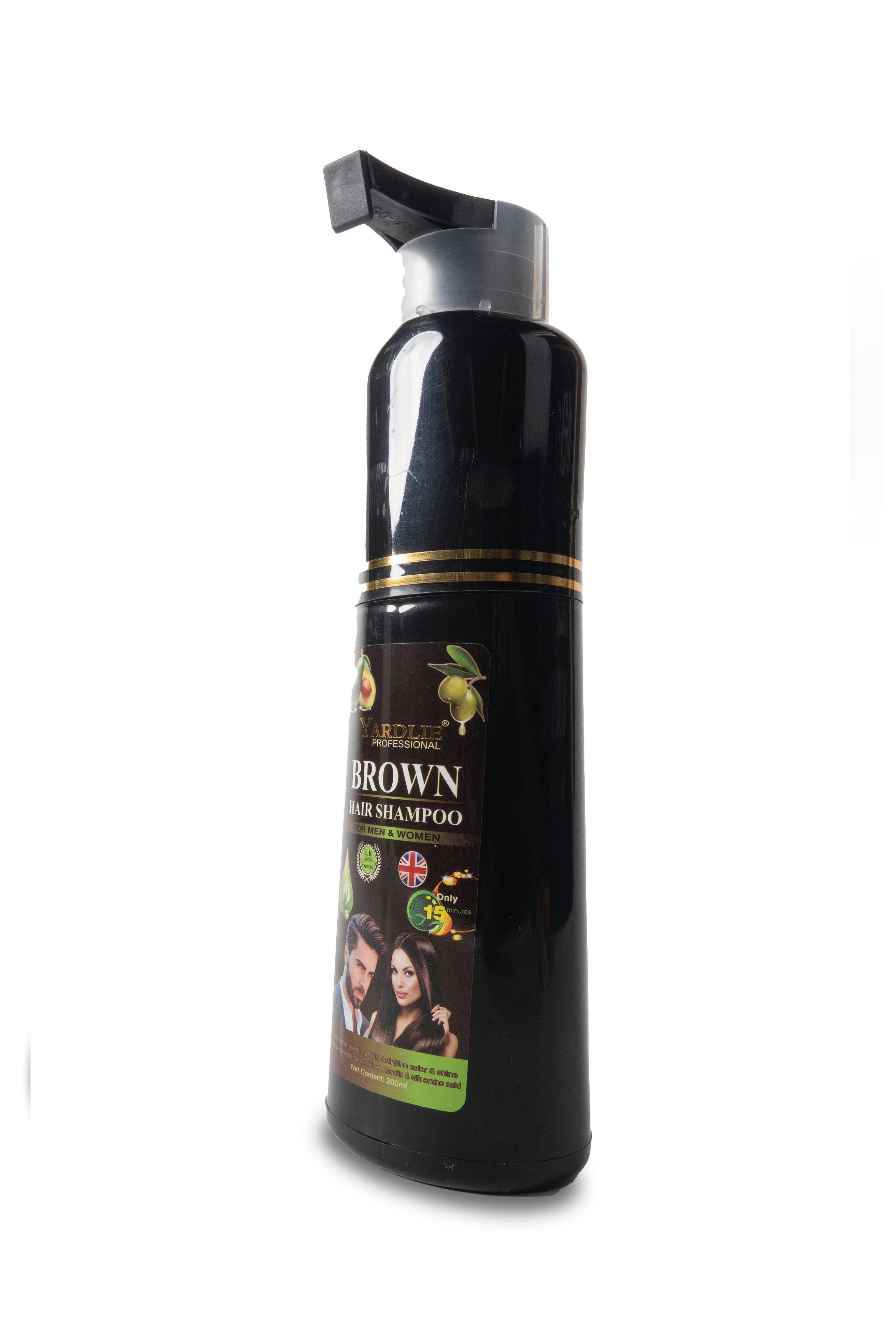 Yardlie Brown Hair Color Shampoo UK Based Formula 200ml.