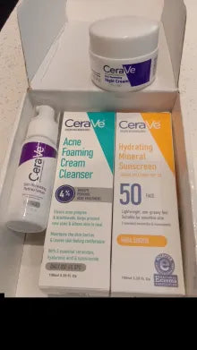 Cerave Night Cream , Cerave Serum , Cerave Sunscreen & Cerave Acne Cleanser + 1 Free Gift 🥳